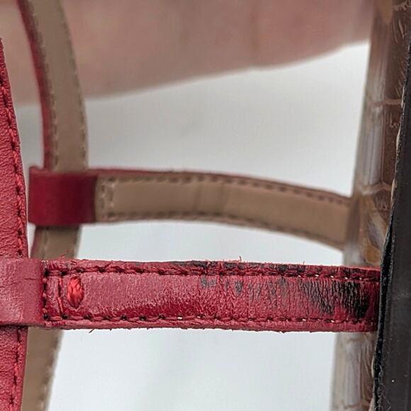 Sam Edelman Gigi Signet Sandal Ankle Strap Women's Red Brown Size US10M EU41 - Picture 8 of 12